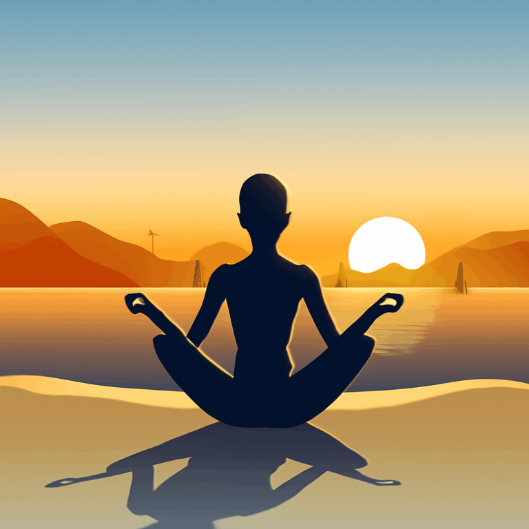 Pessoa sentada em posição de meditação ao ar livre, representando a prática de mindfulness e atenção plena no momento presente.